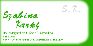 szabina karpf business card